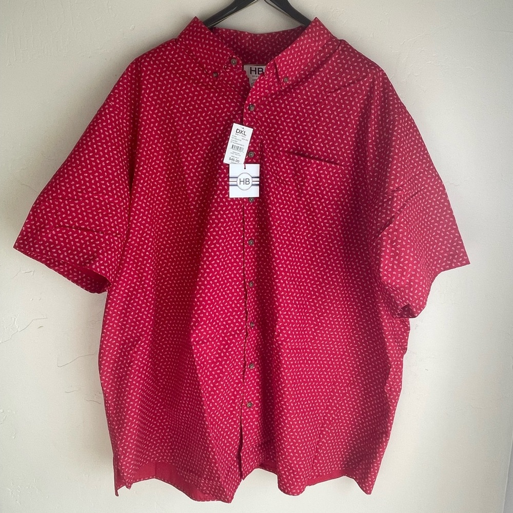 Men's Red Short Sleeve Shirt